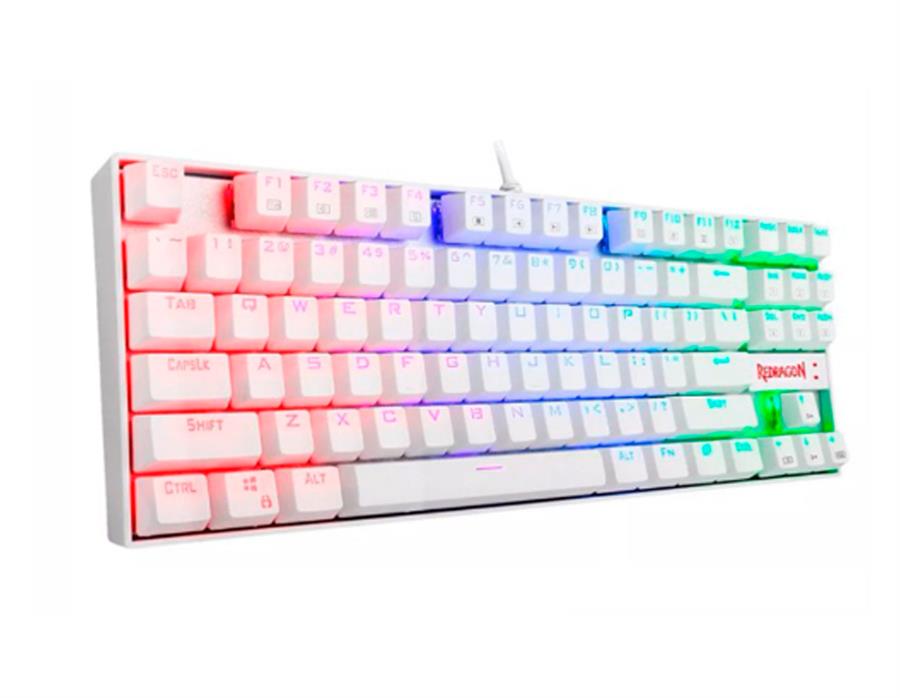 TECLADO MECANICO GAMER KUMARA K552 80% WHITE RGB SWITCH RED  C/ CABLE (USB TIPO-A)