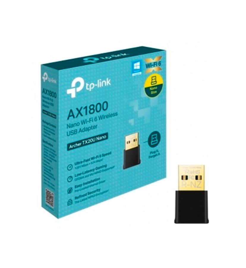 RECEPTOR DE RED TX20U USB NANO DUAL AX1800  BAND WIFI 6