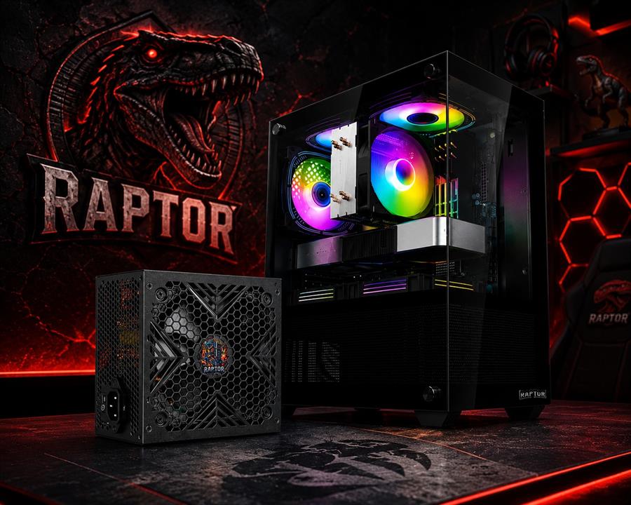 GABINETE GAMER  NOVA PRIME C/ FUENTE RAPTOR VOLT 500W 80+ BRONZE