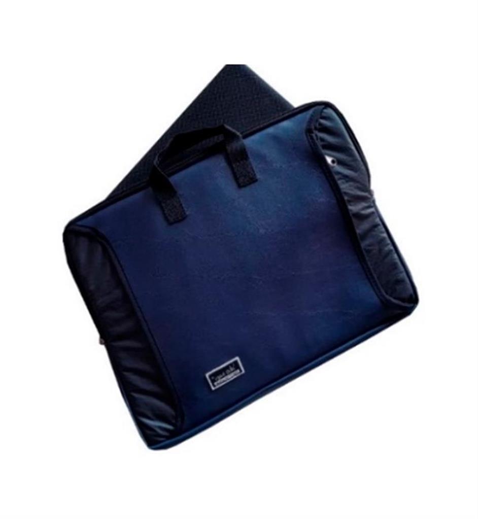 FUNDA NOTEBOOK 14 PULGADAS CON MANIJAS + BOLSILLO P/ CARGADOR - AZUL MARINO