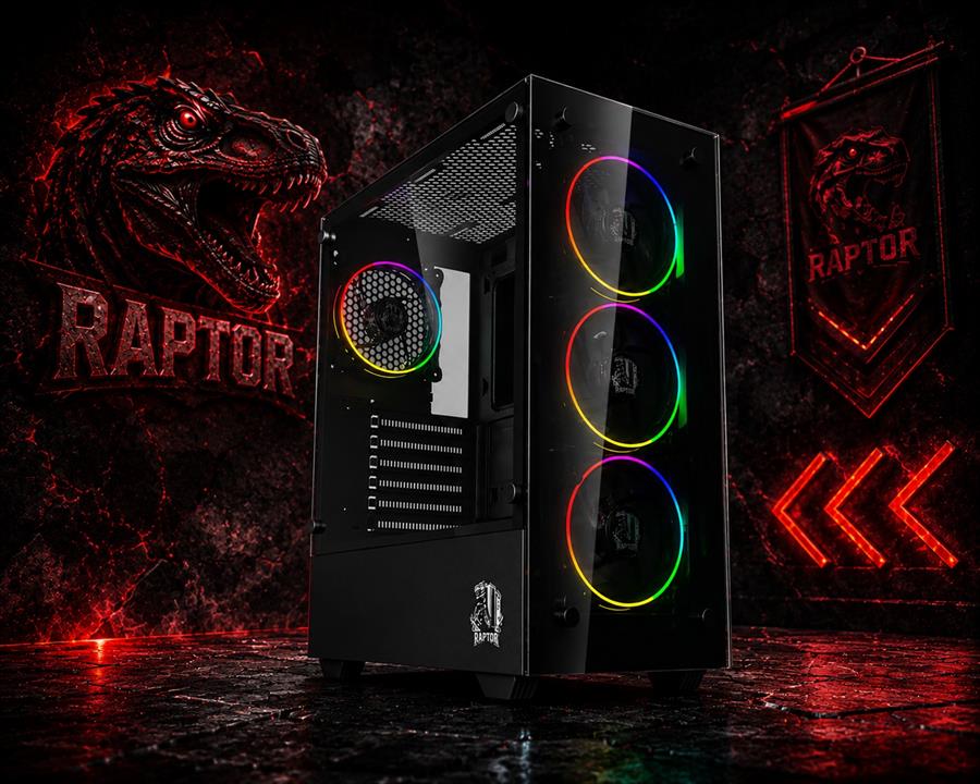 SENTINEL GABINETE GAMER RGB FAN x4 W/BUTTON CONTROL