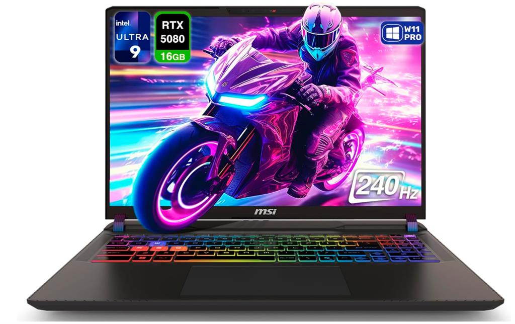 NOTEBOOK MSI VECTOR 16 HX AI 400 GAMING INTEL CORE™ ULTRA 9 275HX  16GB RAM 1TB SSD NVIDIA® RTX 5080 16GB  16" QHD+ 240Hz