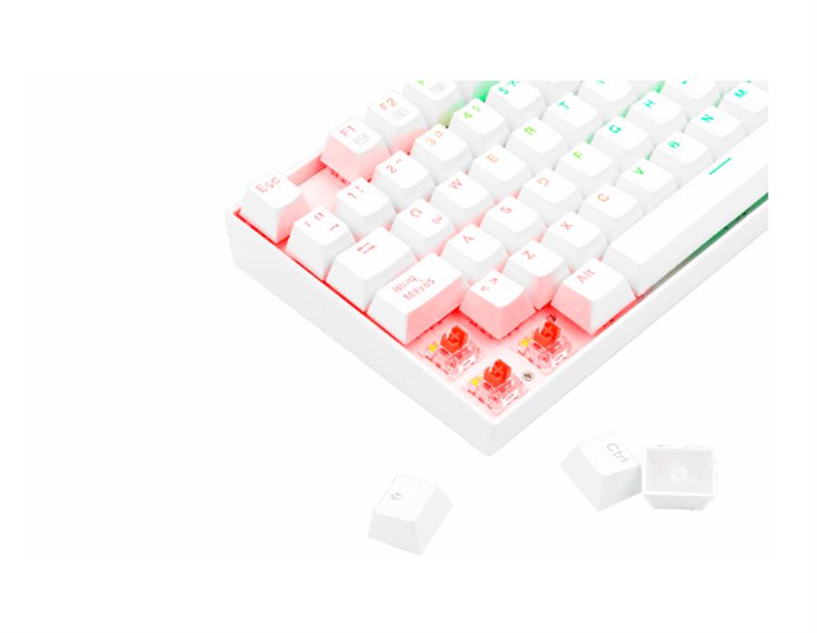 TECLADO MECANICO GAMER KUMARA K552 80% WHITE RGB SWITCH RED  C/ CABLE (USB TIPO-A)