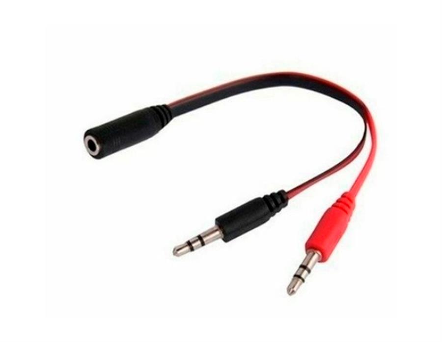 ADAPTADOR DE MINI PLUG  2 macho 3.5MM x2 A  1 H  AC-3.5A2