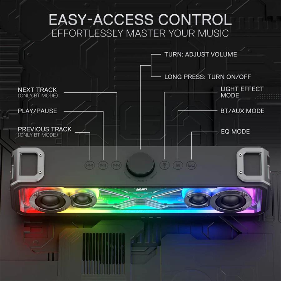 SURGE GS817 PARLANTE  RGB BLUETOOTH 3.5MM - NEGRO