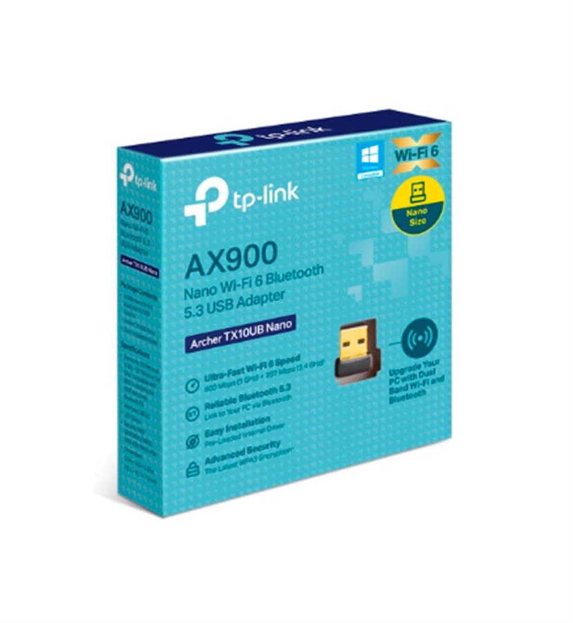 RECEPTOR DE RED USB NANO TX10UB AX900 WIFI 6 + BLUETOOTH