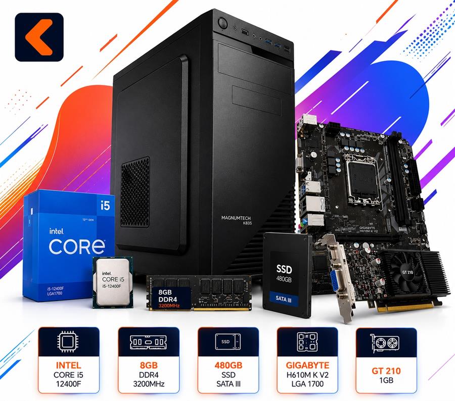 PC ARMADA INTEL CORE I5-12400F 8GB RAM 480GB SSD GT 210 1GB