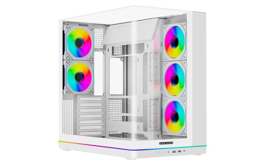 GABINETE GAMER   BOREAL BLANCO 5*FAN ARGB ATX