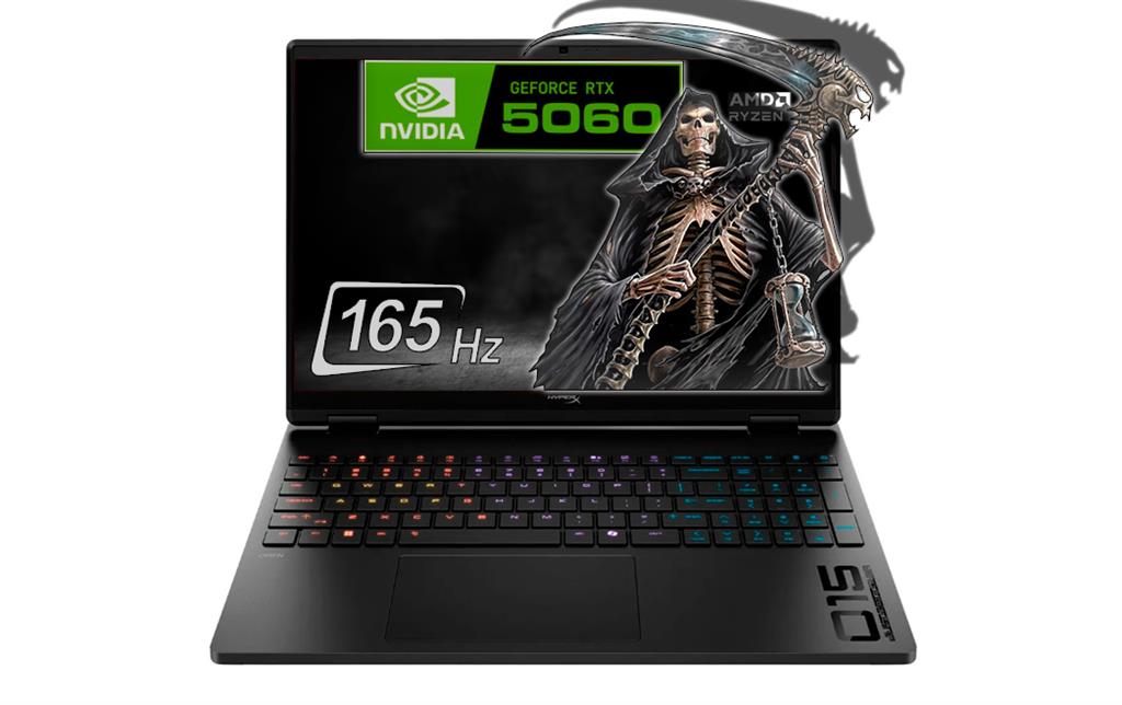 NOTEBOOK HP OMEN HYPERX AMD RYZEN™ 7 8745HX 16GB RAM 1TB SSD NVIDIA® RTX 5060 8GB 15.3" WUXGA 165Hz