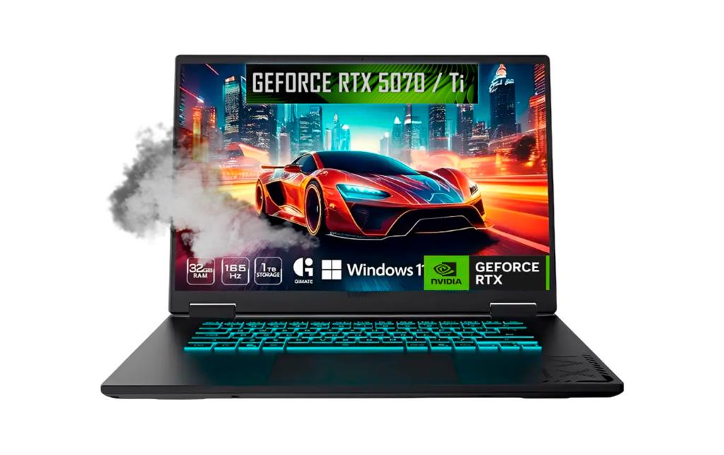 NOTEBOOK GIGABYTE A16 PRO INTEL CORE™ 7 240H 32GB RAM 1TB SSD NVIDIA® RTX 5070 Ti 12GB 16" WQXGA 165Hz