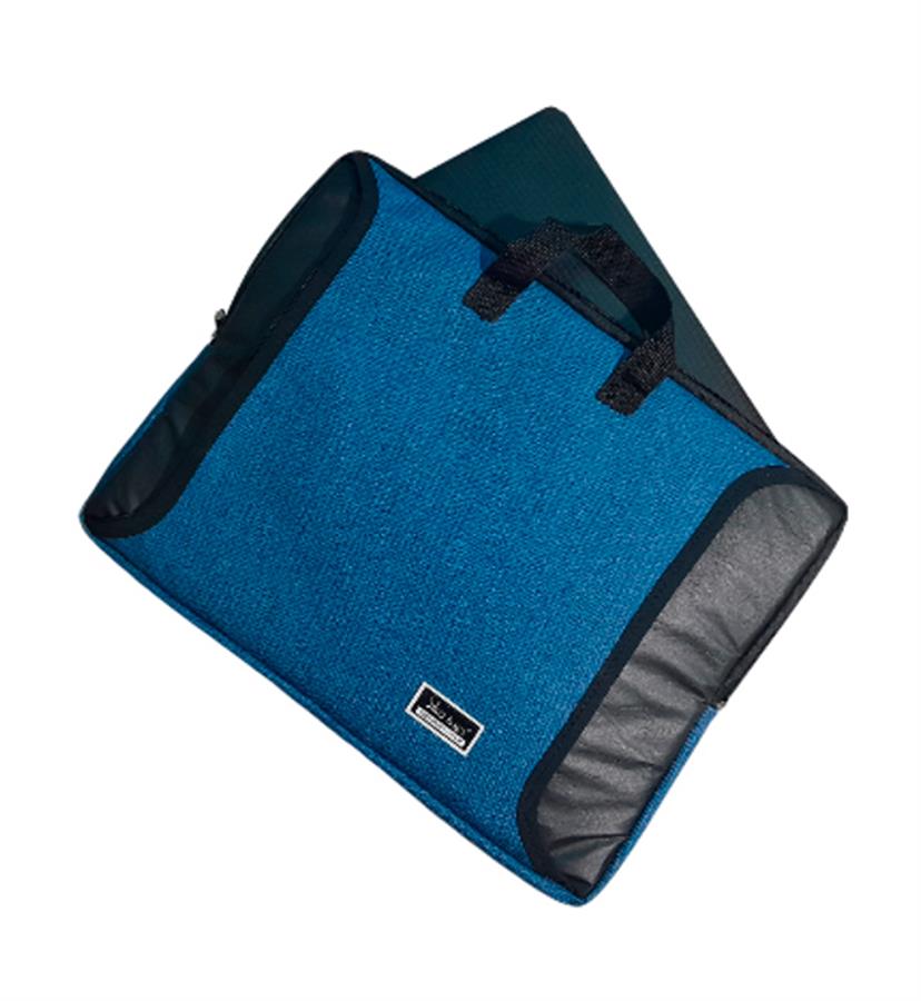 FUNDA NOTEBOOK 15.6 PULGADAS CON MANIJAS + BOLSILLO P/ CARGADOR - AZUL INDIGO